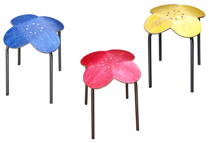 Tabouret en fleurs